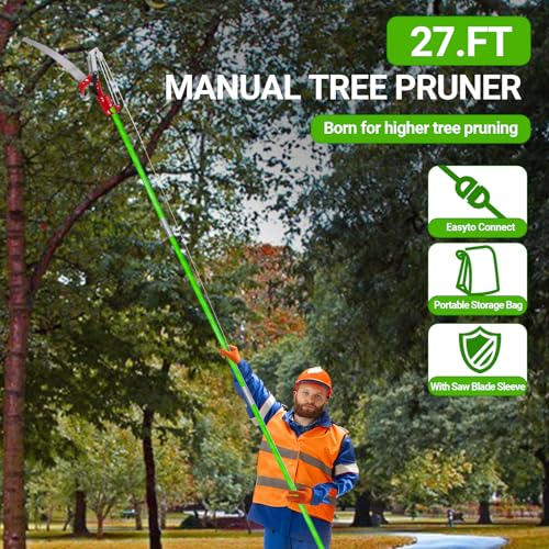 Set manual podador con pértiga de 26 pies para jardín miniatura 7