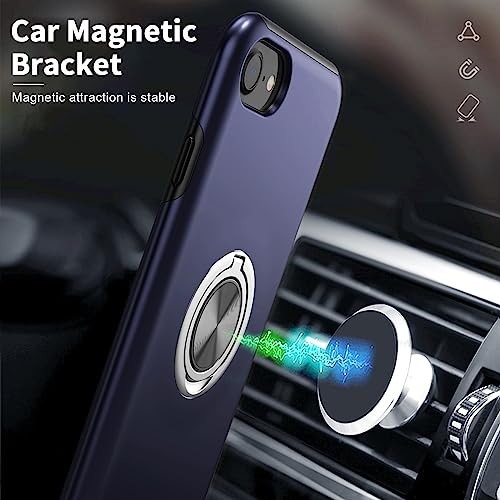Coque iPhone SE 2020 bleu magnétique mince béquille antichoc - 6