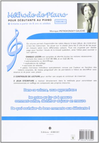 Méthode de piano Volume 1 pour apprendre à lire les notes sans bloquer