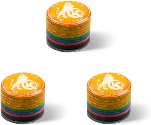 Miniatura 14 de KONLLEN Puntas de Taco de Piscina 9 Capas Arcoíris para Billar (Durezas SX/SS/S/M/MH/H) (Tamaño 11mm/14mm) Punta de Taco de Piscina con Junta H-azul