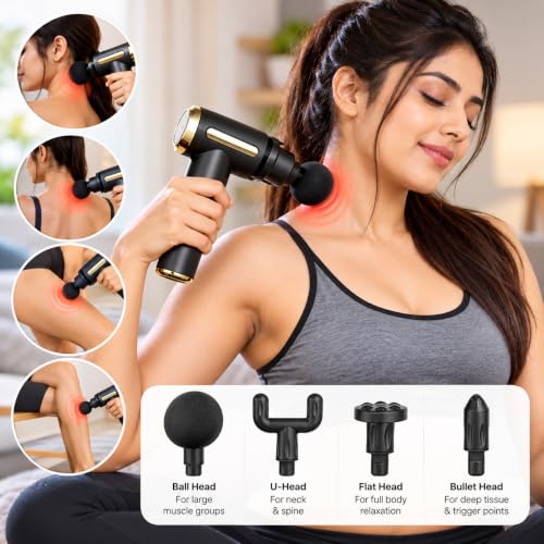 Generic TP MAX Mini Massage Gun, Black & Gold - Image 4