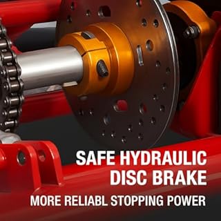 208cc Gas Mini Off-Road Trike Motorcycle w/CVT, 31MPH Drift Trike Bike, Rear Hydraulic Disc Brake, High-Carbon Steel Frame, Stabilizer Wheels, Muffler, Private Property Only