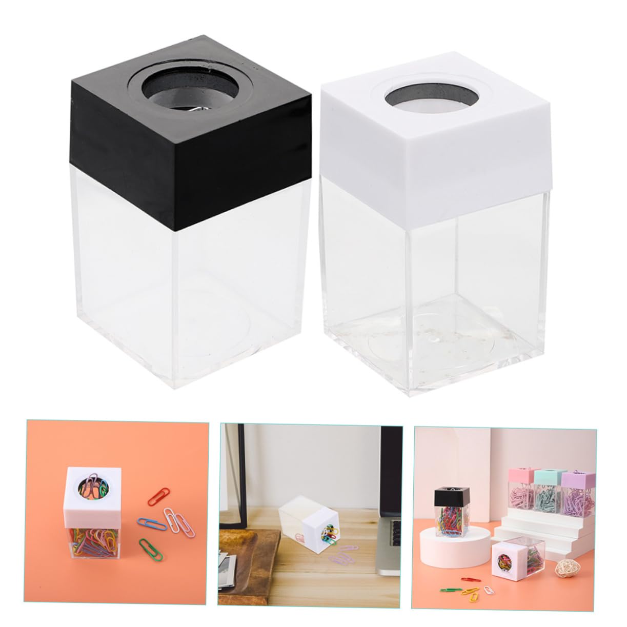 Lurrose 8 Pz secchio di spilli graffetta per fogli contenitore magnetico per graffette organizzatori scrivania organizzatore scrivania ufficio clip custodia per graffette porta graffette