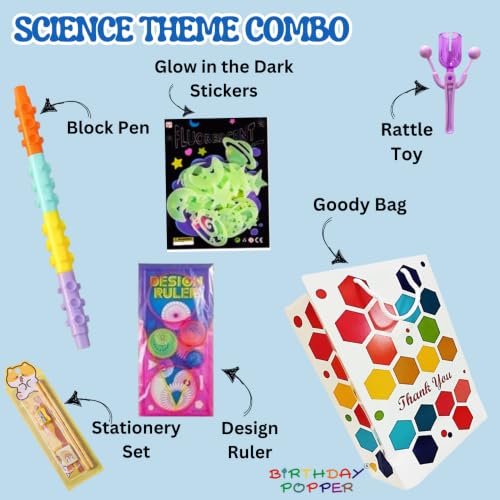 Image of Birthday Popper Science Combo Packs as Birthday Return Gifts | Set of 10 | Fun & Educational Party Gift Set for Kids Boys Girls Teens Students of All Age Groups