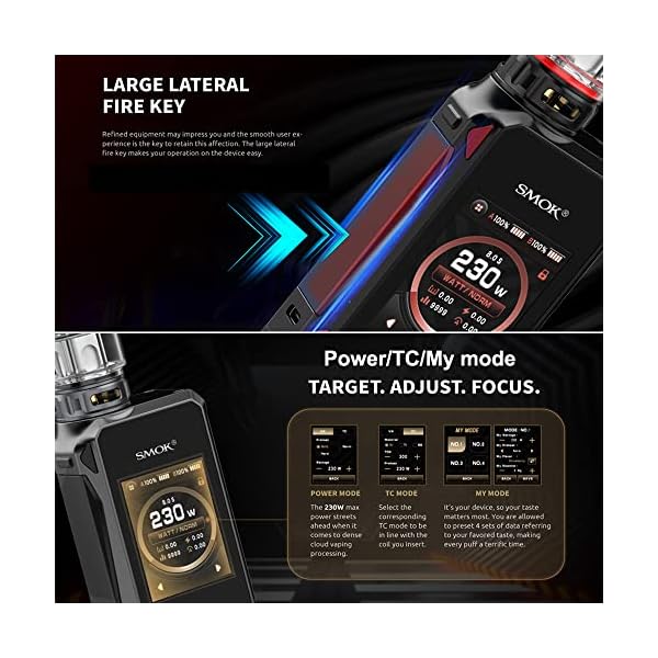 SMOK G-PRIV 4 Kit |230W G Priv 4 Mod With Full-color Touch screen Mod and 6.5 ml TFV 18 Mini Tank V18 Mini Coils V9 Mesh Coil No Nicotine