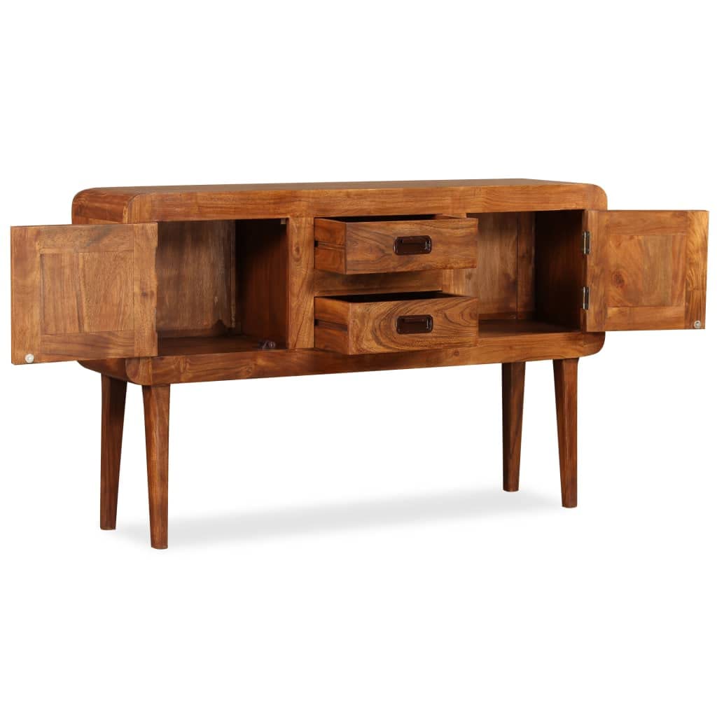 Générique Credenza in legno massello Acacia Miele 120x30x75 Cm | 2 armadi, 2 cassetti, gambe in legno resistenti, montaggio semplice, fatto a mano
