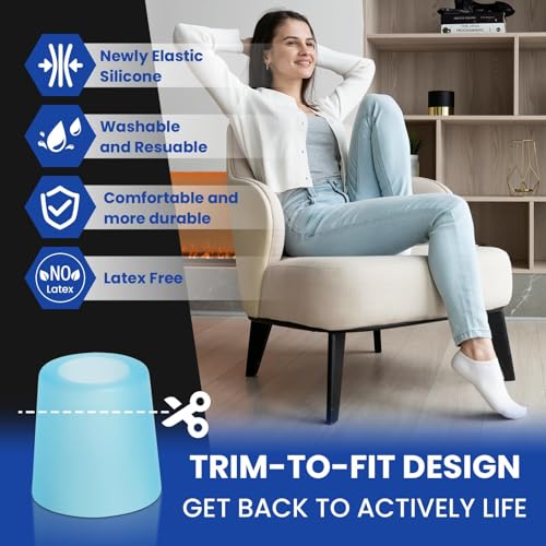 Image of Toe Sleeves Cushions - (20pcs Blue) Gel Toe Protectors with Aloe Vera Extract, Toe Covers for Cushions Corns, Blisters, Toenails Loss (for Pinky Toe)