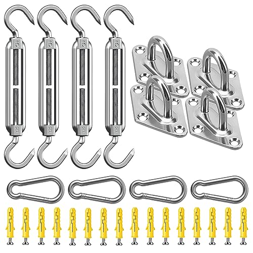 Sonnensegel Befestigung Kit M6 - Hochwertiges Edelstahl 304 - Tragfähigkeit von 80 kg - Sonnensegel Spanner Zubehör Montage Aufbau Set für Viereck und Dreieck Garten, Awnings Mounting Assembly Set 1