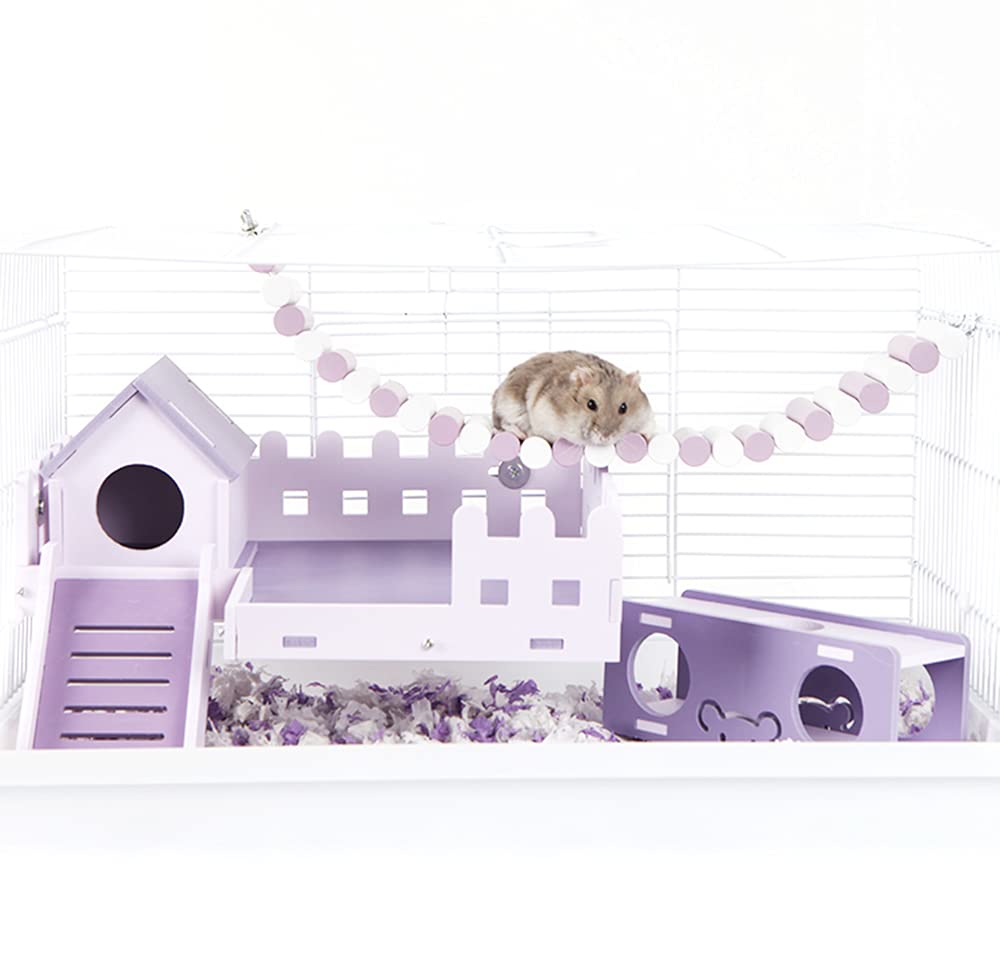 SUNOYA 2 Stuks Houten Hamsterbrug – 50 Cm Flexibele Klimtunnel Voor Kleine Huisdieren