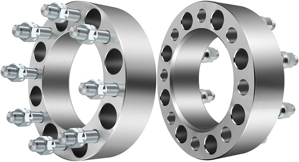 ECCPP 2PCS 2 inch 8 Lug Wheel Spacers 8x6.5 to 8x6.5 with 9/16 Thread 126.15mm for Dodge Ram 2500 3500 1994-2011 | for Ford F250 F350 1988-1998| for Ford E-250 Econoline 1978-2002
