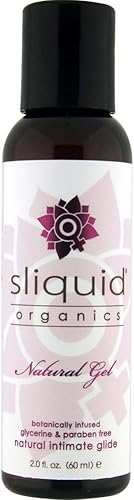 Sliquid Lubricants Organics Natural Gel Intimate Glide, blanco, 2 onzas líquidas