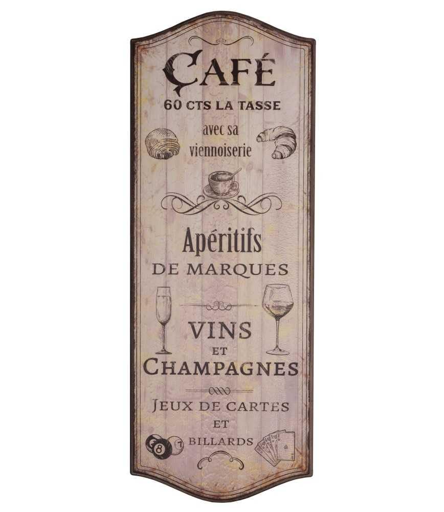 Maisonica Huge 80Cm Wooden Sign Plaque Wall Art Café Aperitifs Champagne & Wines