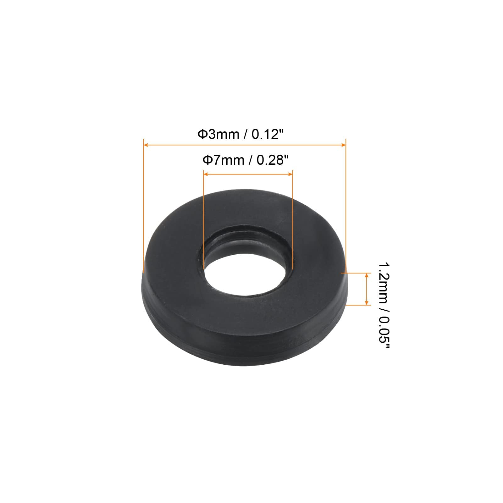 TOP-VIGOR 50Pcs Rubber Flat Washers - Image 2