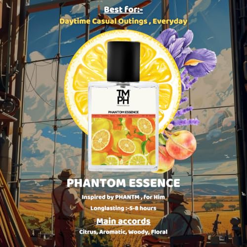 Image of TMPerfumehouse Phantom Essence EDP for Men | Fresh, Aromatic & Long Lasting Perfume Spray | Aromatic, Lavender & Green Fragrance | Luxury Gift for Him | TMPH | 50ml
