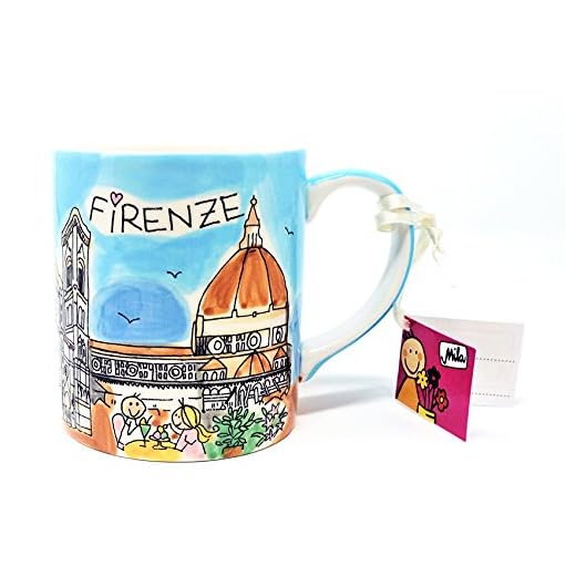 Taza pintada a mano "Firenze/Florenz", cerámica, 9 cm de diámetro, 7,5 cm de diámetro