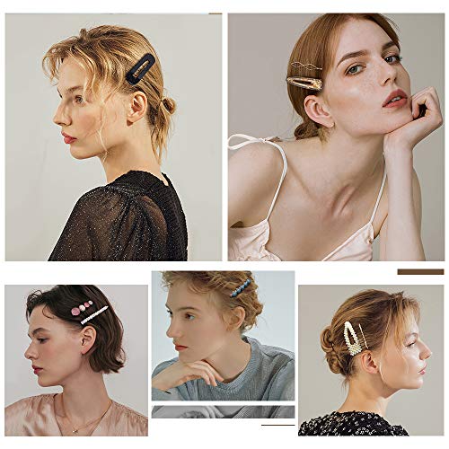 Pearls Hair Clips,28 Pcs Pearls Hair Barrettes Acrylic Resin Sweet Handmade bobby pins Hairpin Headwear Hair Accessories Headwear for Women and Girls