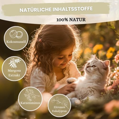 Animalea® NEU Spot On Natürlicher Zeckenschutz für Katzen bis zu 6 Monate Schutz [6 x Pipetten] - Für Katzen Ab 3 Monate Geeignet - Repellent Gegen Zecken, Flöhe, Läuse und Mücken - Sofortige Wirkung