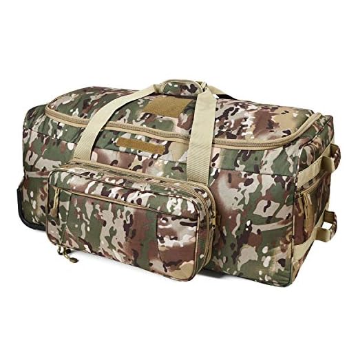 ARMYCAMO Rolling Loadout Luggage Bag with Wheels,Hockey Bag, Duffle Bag with Rollers,124L X-Large Heavy Duty Oversized Storage Bag,Tactical Wheeled Deployment Trolley Camping Bag