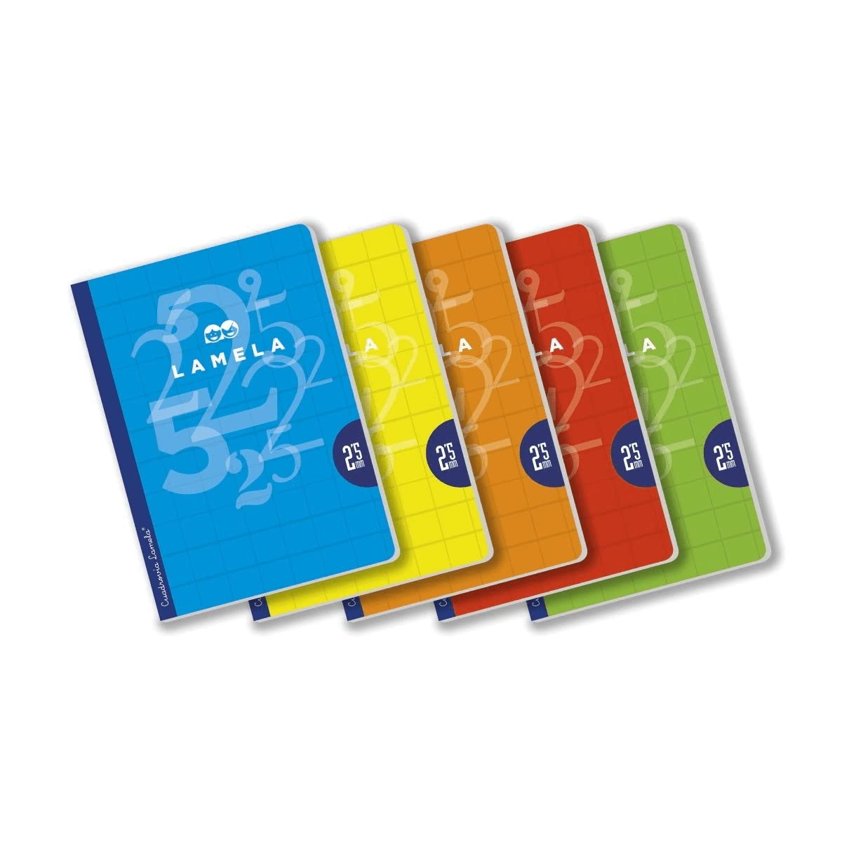 LAMELA LIBRETA GRAPADA 50h A4 CUADROVIA 4 mm SURTIDO PACK DE 5