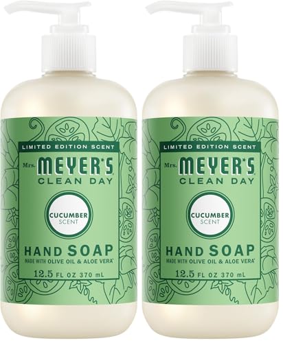 Image of MRS. MEYER'S CLEAN DAY Hand Soap,Cucumber Scent,12.5 Fl Oz Bottle,(Pack of 2)