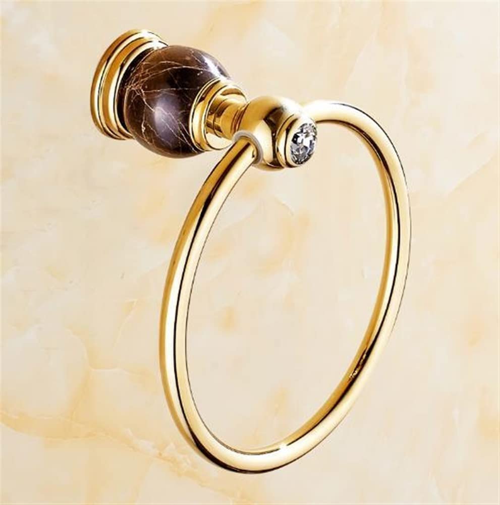 Toallero Retro, toallero de Mano for baño, toallero de baño, toallero de Mano for baño, Anillos de Toalla Dorados de Lujo, toallero de latón Macizo de Cristal, toallero de Base Redonda, Toalla Pulida