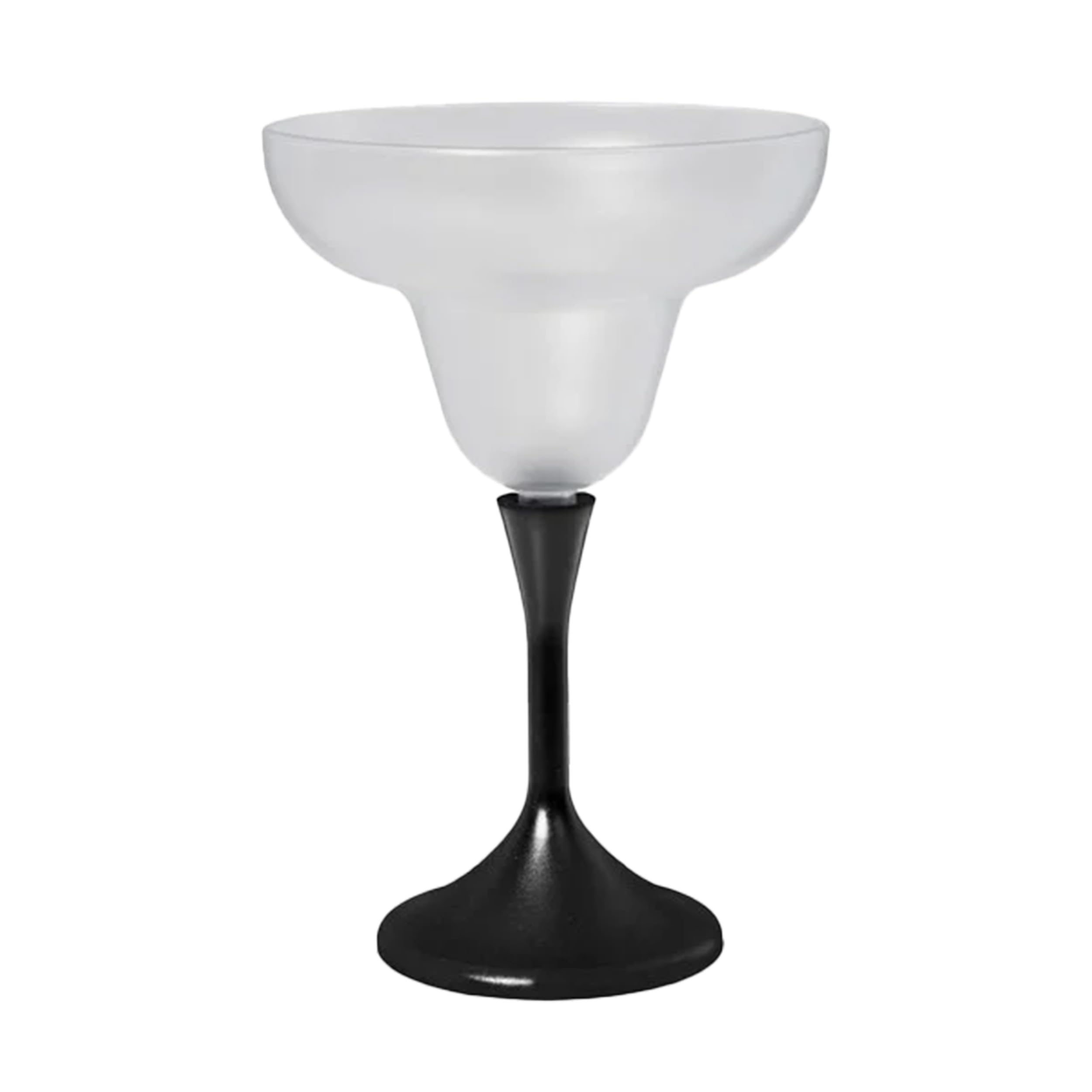 Pack of 18 Frosted Margarita Drinking Glass Black Stem