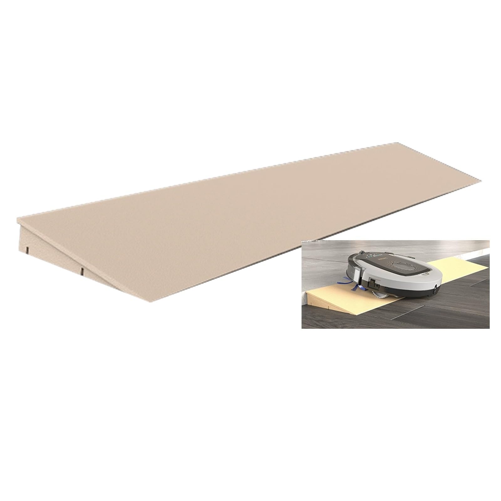 Rampa di Soglia in Plastica per Robot Che Si Arrampicano, Rampe Pedana per Disabili, Tappetino Tagliabile per Gradini D'ingresso per Interni(Beige,100x15x2.5cm/39x6x1in)