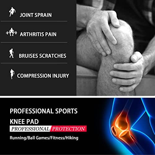 2PCS Knee Support DKDDSSS Knee Brace for Arthritis ACL and Meniscus Tear Adjustable Knee Sleeves for Sports Running Knee Support for Men and Women (L)