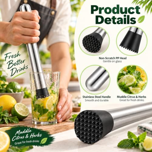 4-Piece Straw Puncher and Muddler Set for Lemonade Plastic Cup Lids - Image 4