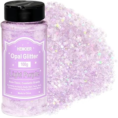HEMOER Light Purple Opal Glitter for Crafts Cover