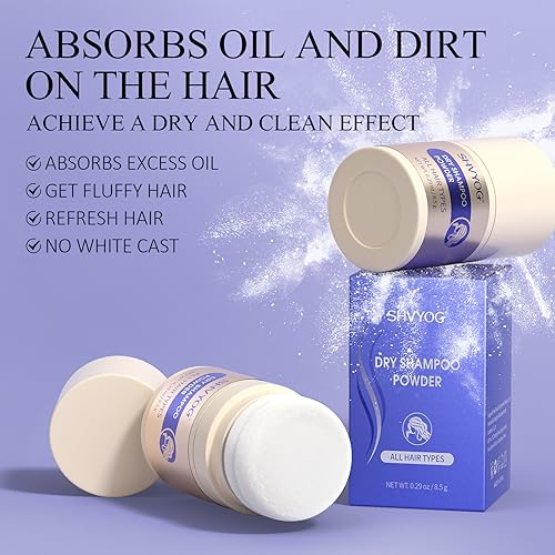 SHVYOG Dry Shampoo Powder, Travel Size Dry Shampoo, Powder Dry Shampoo for Dark Hair, Absorb Oil Mattifying Root Boost Dry Shampoo for Women, No White Cast, Benzene-Free, 0.29oz - Image 4