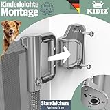 KIDIZ® Treppenschutzgitter Türschutzgitter ausziehbar 0-180CM | kindersicheres Treppengitter für Babys & Haustiere | Schutzgitter für Treppen & Türen Absperrgitter inkl. Bodenanker & Montagezubehör