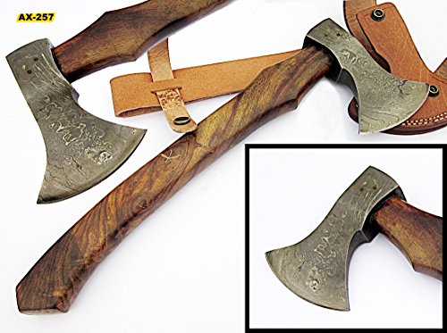 DIST AX-257, Custom Handmade Damascus Steel 13.00 Inches Axe - Gorgeous and Solid