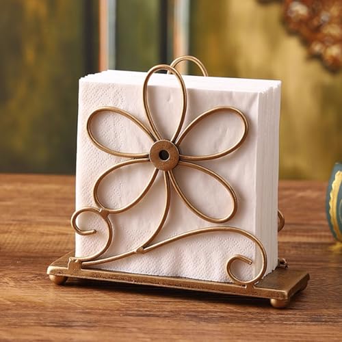 Porte-serviettes en papier fer forgé fleur distributeur bureau - 7