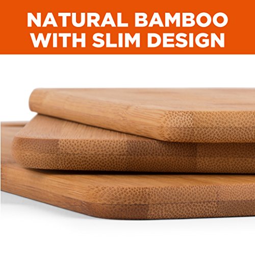 Commercial Chef Cutting Boards Premium Chopping Board, 3 Piece Set, Bamboo #TOP1