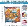 Fall Forest House Lake Diamond Painting Kits for Adults, 5D Diamond Art Kits for Adults Beginners, DIY Full Round Drill Diamond Dot Painting Gem Art Kits for Adult, Home Wall Decor 13.8x13.8 Inch #4
