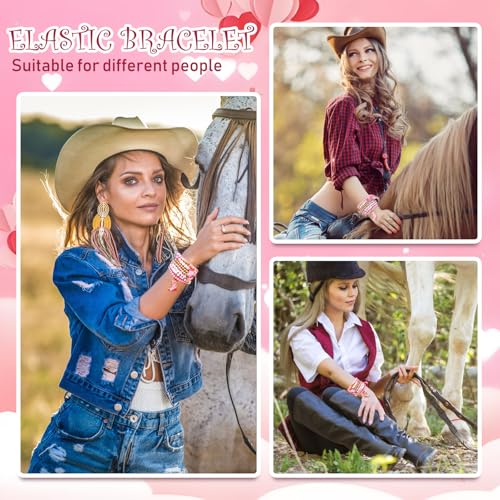 Western Gifts for Women Teens Cute Western Cowgirl Accessories Cowgirl Hat Boot Charms Beaded Stackable Stretch Bracelets Bohemian Jewelry Gifts4