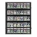 35 Graded Sports Card Display Case - Baseball Card Display Frame with UV Protection Clear View Lockable Wall Cabinet for Basketball Collectible Trading Card Black Finish