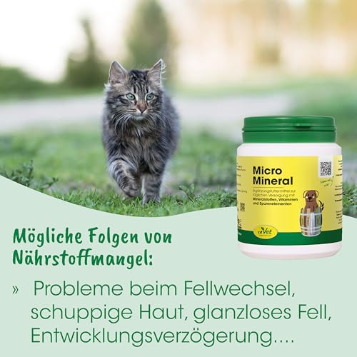 cdVet MicroMineral Hund & Katze 1000g - Nahrungsergänzung für Haustiere mit Mineralstoffen und Spurenelementen wie Magnesium und Calcium sowie Vitaminen
