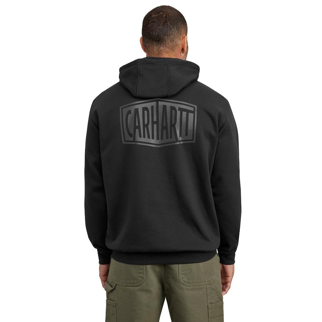 Carhartt Men's Rain Defender Loose Fit Midweight C Graphic Sweatshirt, Black, 3XL