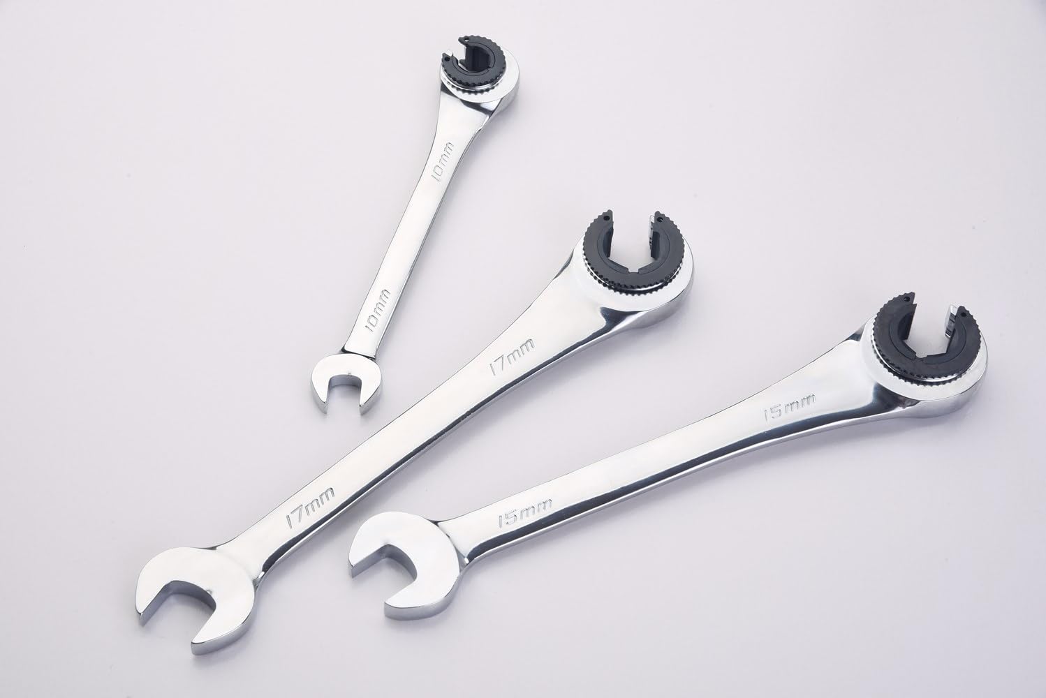 FLZOSPER 17mm Metric Fix Tubing Wrench?Fixed Head Tubing Ratchet Open End Wrench, Ratcheting Fix Combination Wrench Spanner
