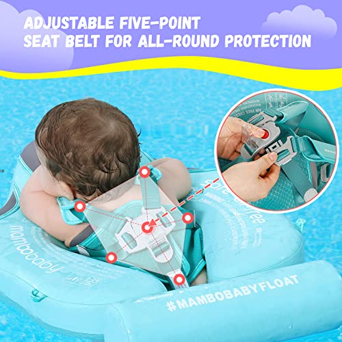 Genteaco Newest Mambobaby Baby Swim Float With Canopy Non-Inflatable Infant Pool Float With Tail 3-24 Months Avoid Flip Solid Skin-Friendly Material For Toddler Boys Girls(Deluxe Edition Green) #TOP4
