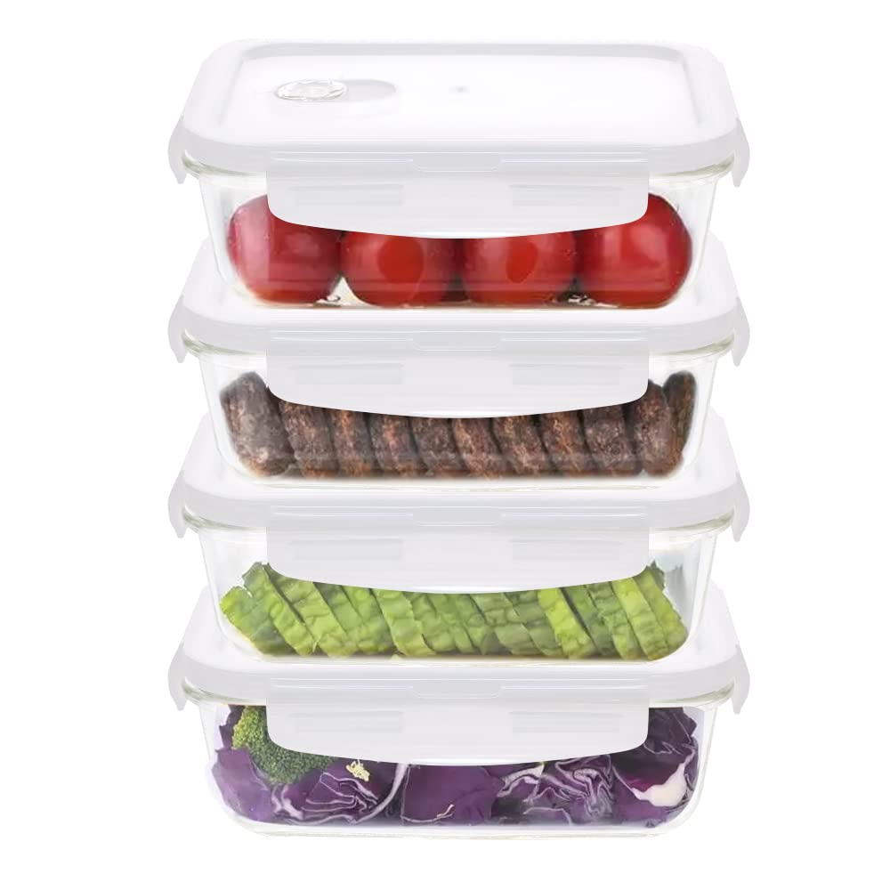 Glass Food Containers - Set of 4 -15 Glass Food Containers - Set of 4 -15