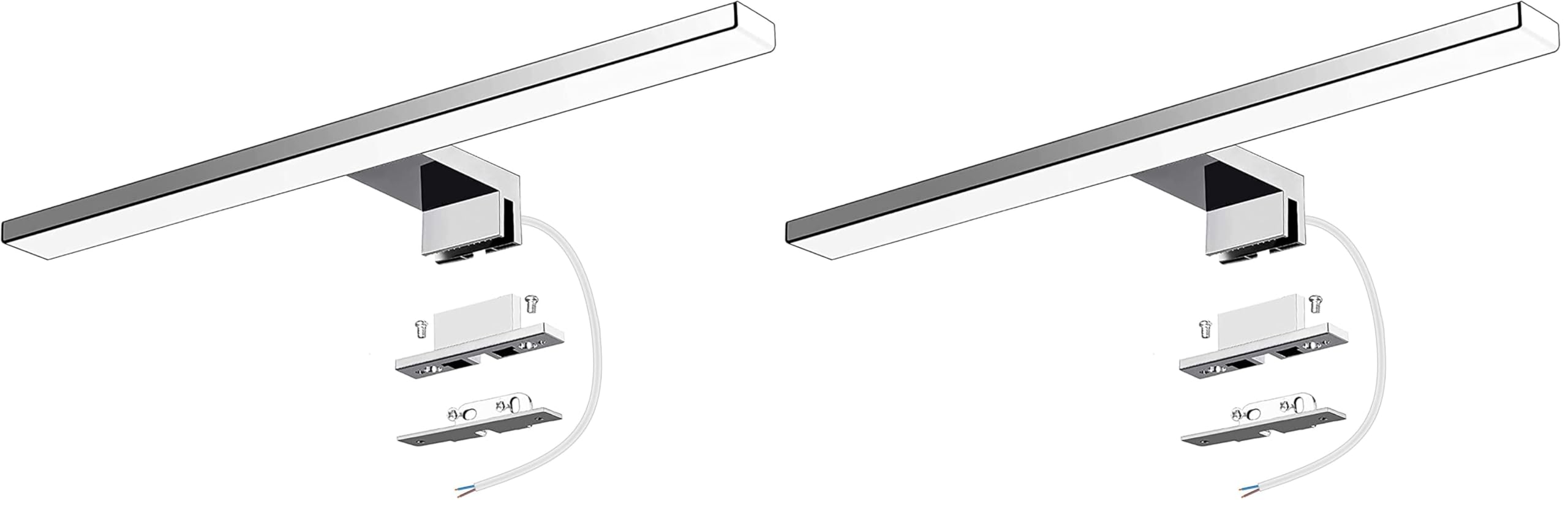 LED Spiegelleuchte Badezimmer 10W 820LM 40cm Neutralweiß 4000K,3in1 Montage 230V Wandleuchte Spiegellampe 400mm,Kein Flimmern Badezimmerschrank Spiegelleuchten (Packung mit 2)