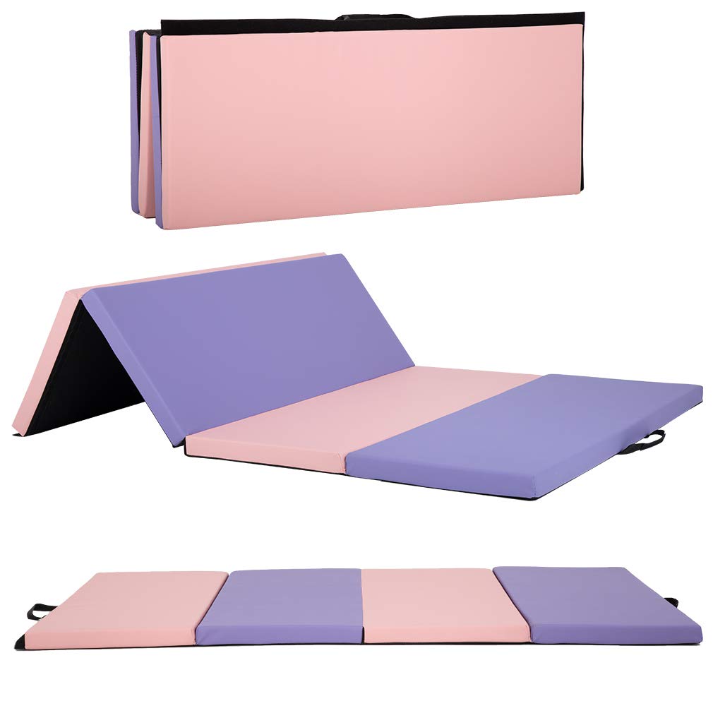 Gymnastics Tumbling Mats Portable Gymnastics Mat Folding Tumbling Mat Thick Yoga Mat Exercise Mat with Carrying Handles for home Workout outdoor Yoga