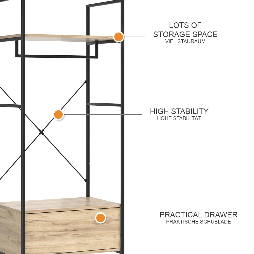 Vicco Armadio multifunzione Enya, Legno, 60 x 180 cm