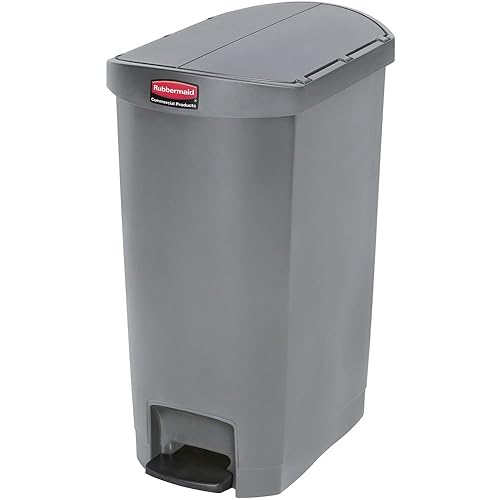 Miniatura 28 de Rubbermaid Commercial Products Slim Jim - Papelera de plástico, botes de basura con pedal Blanco,Negro -,Gris,Rojo