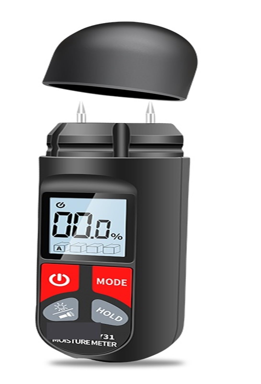 Mnmioio One Color Digital Moisture Tester, Digital Wood Moisture Meter Paper Humidity Tester With Lcd Display Portable Wall Hygrometer Timber Damp Detector 0-99.9%