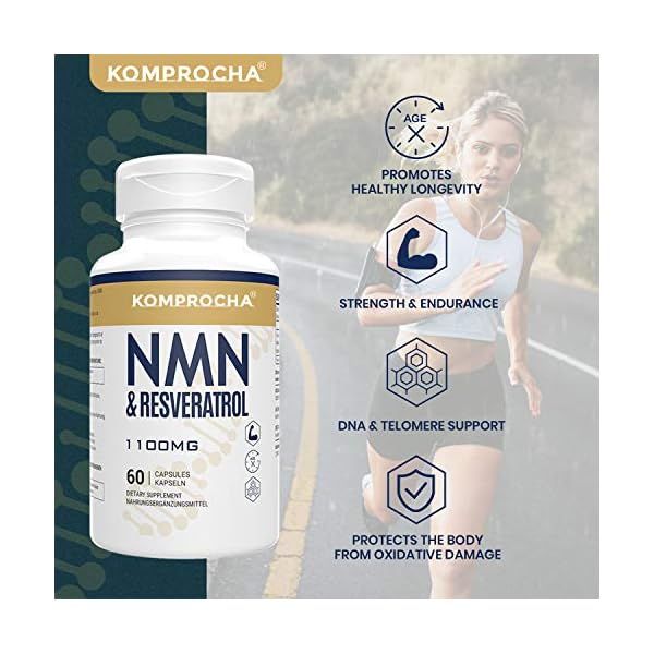 NMN-Trans-Resveratrol-99-Purity-Black-Pepper-1100mg-for-Max-Absorption-Powerful-Antioxidant-Anti-Aging-Supplements-for-Immune-Skin-Health-60-Capsules-Pack-of-1 KOMPROCHA NMN + Trans-Resveratrol 99% Purity+ Black Pepper 1100mg, for Max Absorption, Powerful Antioxidant & Anti-Aging…