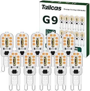Tailcas G9 LED Light Bulbs 3W, (Equivalent 30W Halogen Bulb) Mini Led Lamp Warm White 360 Degree 300LM 3000K AC/DC 220-240V for Lighting Decor, Chandelier Home (10 Packs)